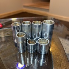 Vintage S-K Tools Partial Set / Lot 7pc 3/8” Drive Deep Well SK USA
