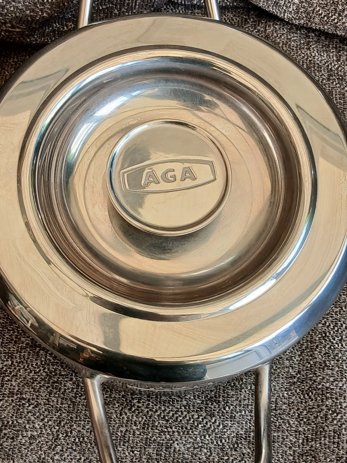 VGC AGA Cookshop 18/10 1L 2 Pints Stainless Steel Pan with Lid