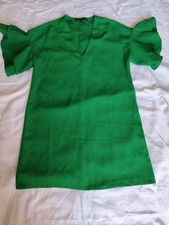 Abito Donna ZARA Verde Smeraldo Taglia M - Manica a Campana -...