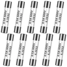 Kingdder 10 Pcs 0.5A 600V DMM Fast Blow Action 500mA Multimeter Fuses Brass M...
