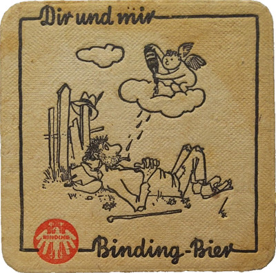 ALTER BIERDECKEL Brauerei Binding Frankfurt am Main Bierfilze Sammlerstück