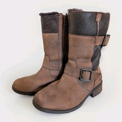 UGG Oregon Stout Waterproof Sheepskin Shearling Boots Womens Size 8.5 M Brown