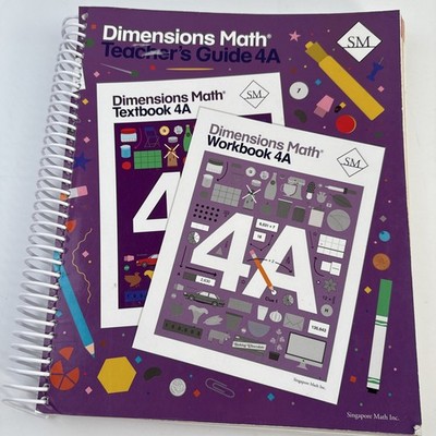 DIMENSIONS MATH TEACHER S GUIDE 4A BOOK SPIRAL SINGAPORE MATH