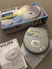 Philips Az 7181 Portable CD Player Bass Boost Silver Boxed Tested Working VGC