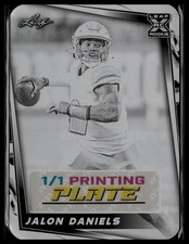 2024 Leaf Football #BA-JD2 Jalon Daniels Black Printing Plate 1l1