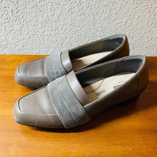 Clarks Womens Gray Combi Classic Juliet Rose Leather Dove Slip On Loafer Size 8W