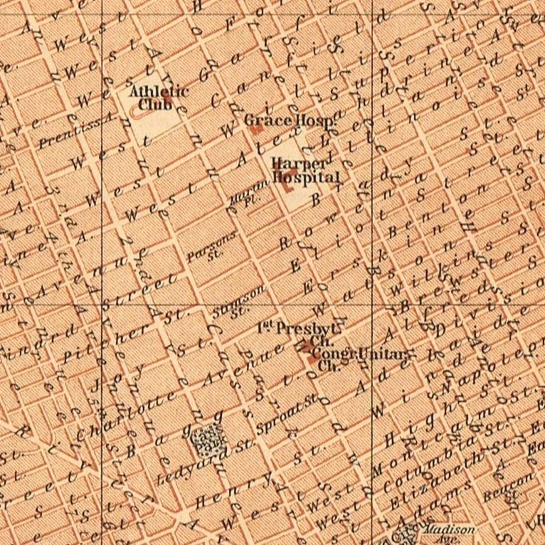 DETROIT  1904  Original  Map City Plan BELLE ISLE MICHIGAN U.S. - Image 4 of 4