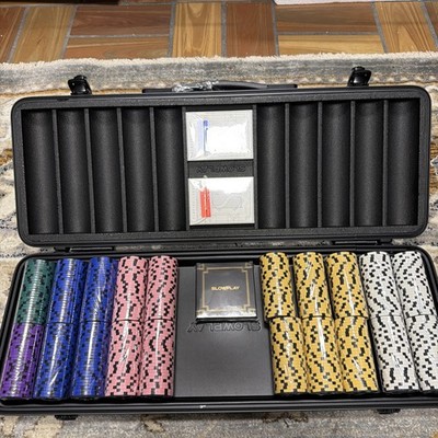 Clay Poker Chips Set 500PCS Numbered Full 1 5 25 100 500 1000