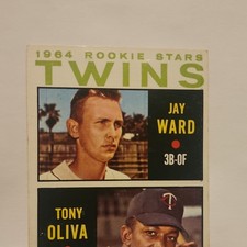 Topps 1964 Jay Ward Tony Oliva Minnesota Twins #116 Rookie Stars Baseball Card. rookie card picture