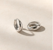 Plain Huggies Hoop Earrings Earrings 14k White Gold Plated For Women's