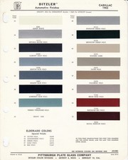 1963 Cadillac Ditzler Ppg Paint Chips Original