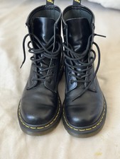 Dr. Martens 1460 Women's Original Smooth Leather Lace Up Boots - Black, Size 7 