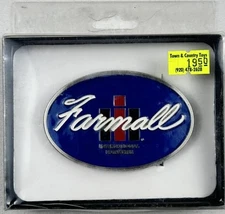 FARMALL IH INTERNATIONAL HARVESTER BLUE ENAMEL BELT BUCKLE SPEC CAST NEW RARE