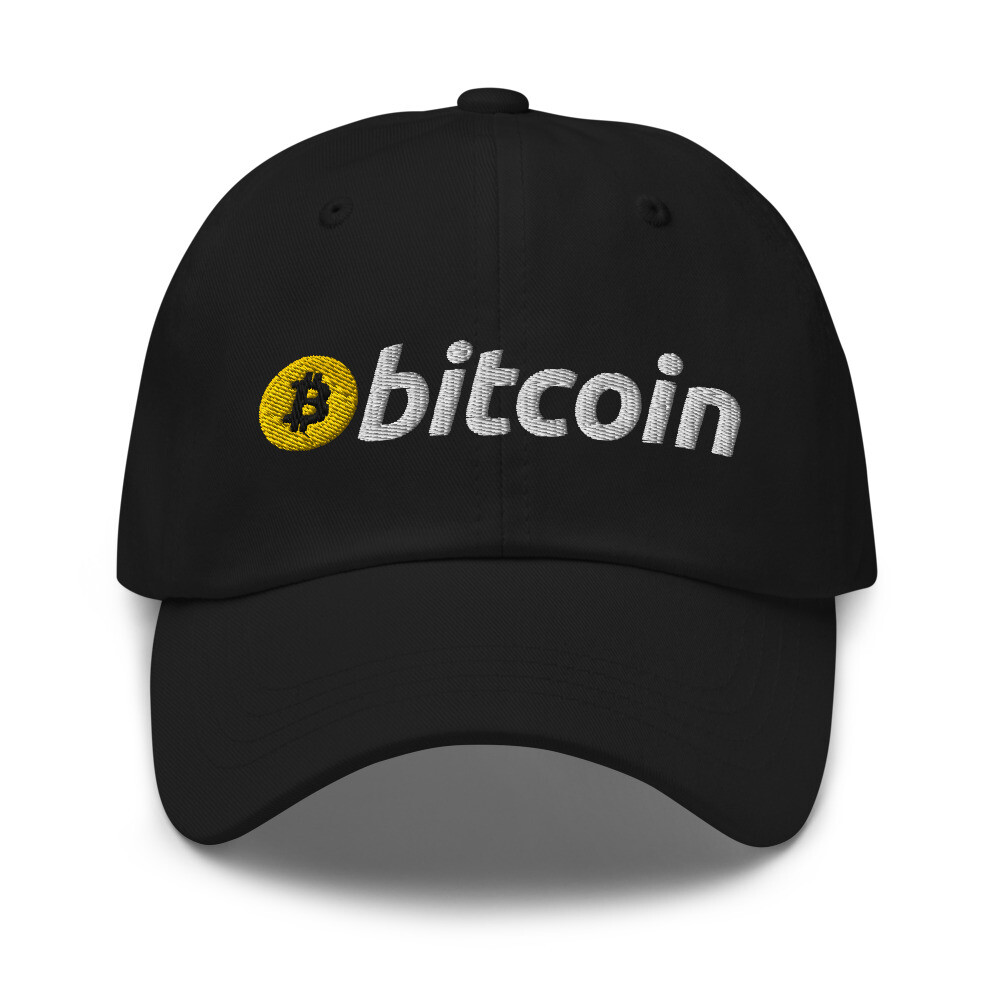 Bitcoin Hat, Bitcoin Logo Embroidered Yupoong Flexfit Cap (Black 並行輸入品