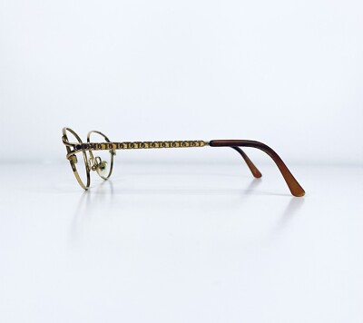 Christian Dior Gold Metal Oval Glasses Monogram Logo Temples