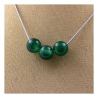 Mineralien Und Steine PréCieuses. Halskette 3 Perlen Achat GrüN 8 Mm Kette Ikt