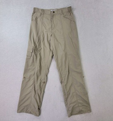 Magellan Pants Womens 10 Brown Nylon NEW Travel Gear Button Cuff Hiking Outdoor