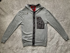 fine knit hooded cardigan