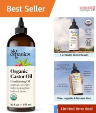 Nourishing Organic Castor Oil - Perfect for Hair Growth  Skin Care - 16 fl oz