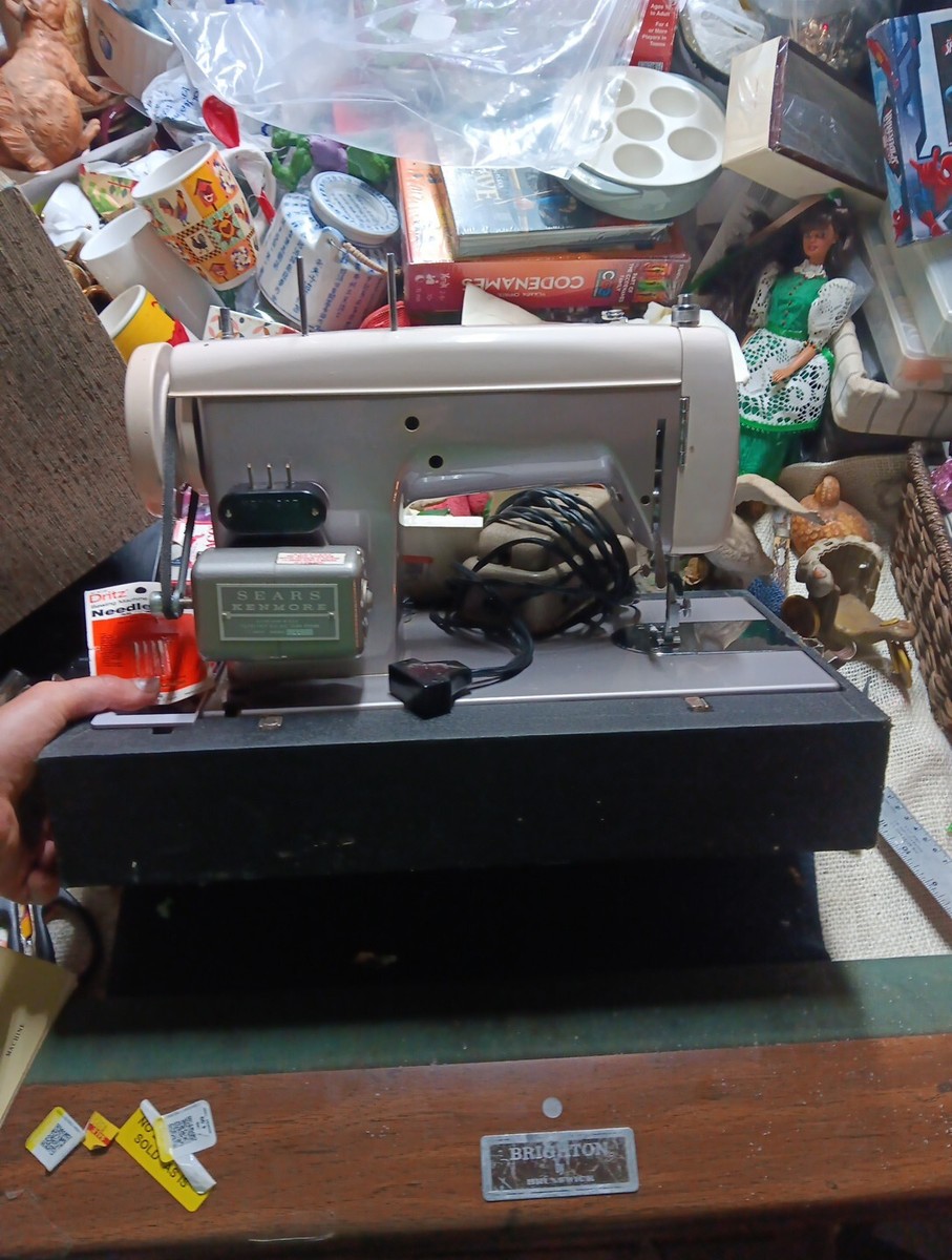 f*m様 アンティーク リネン SEARS KENMORE SEWING MACHINE MODEL 20 ZIG-ZAG 158-504 PURPLE