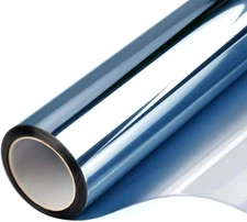 17.5X7.8ft Blue Silver One Way Window Film Heat Control Uv Blocking Privacy Film