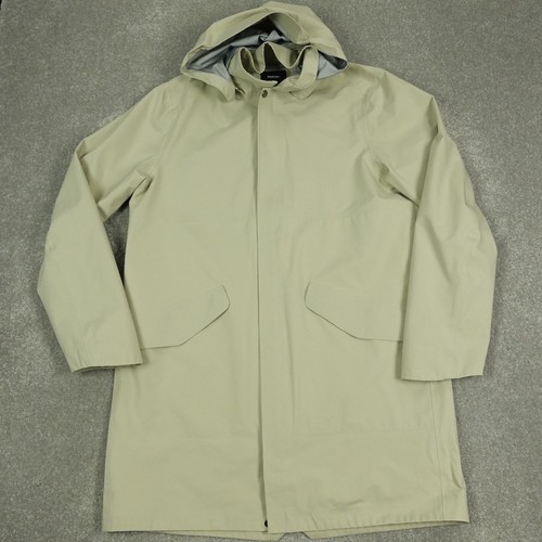 Chaqueta Rohan Para Hombre Mediana Beige Crema Cremallera Completa Largo Abrigo de Lluvia Barricada
