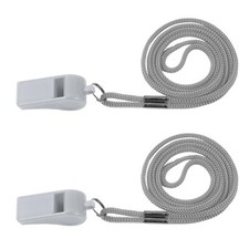 2 Pcs Plastic Whistle with Lanyard for Coaches Referees Officials Sports