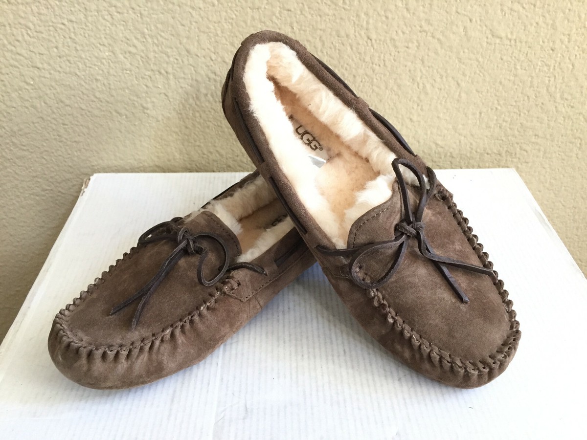 UGG DAKOTA DRY LEAF SHEARLING LINED SLIPPERS MOCCASIN US 11 EU