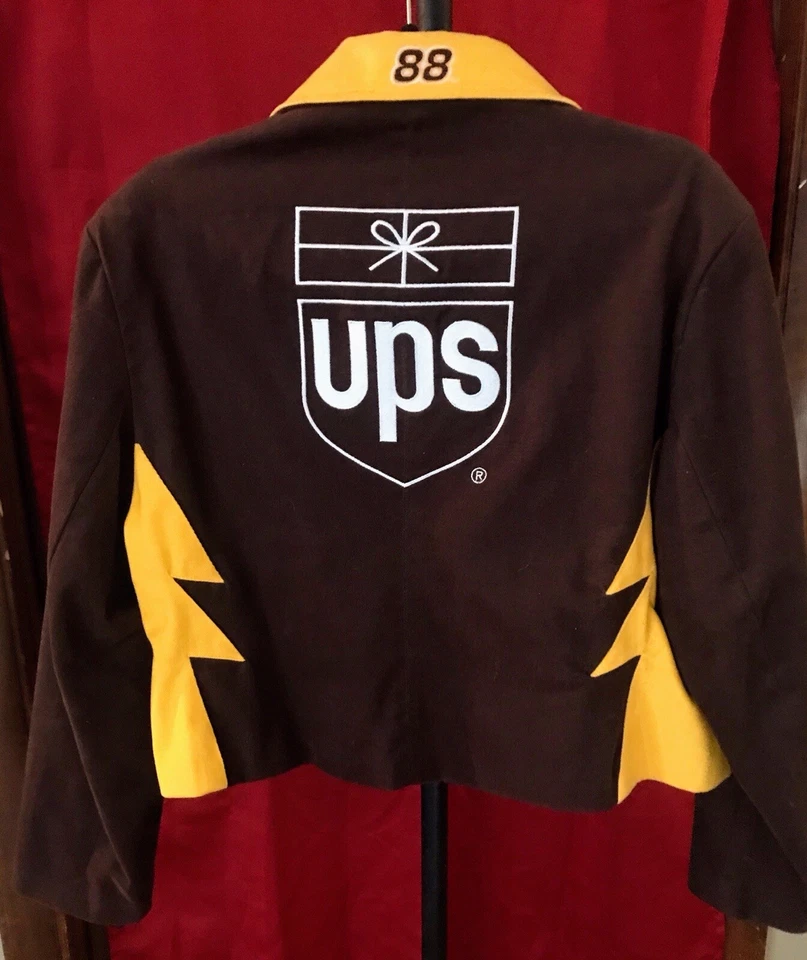 UPS Dale Jarrett Nascar Jacket 2XL Women Brown Full Zip JH Design Ford Racing 88 - Image 3 of 4