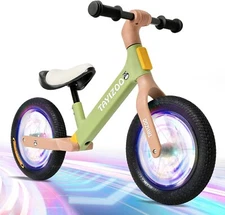 Colorful Lighting Balance Bike,12" Toddler Balance Bike,Ultra Light Nylon Bike F