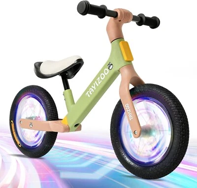 Colorful Lighting Balance Bike,12" Toddler Balance Bike,Ultra Light Nylon Bike F