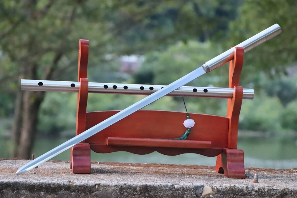 Bonita espada china de Kung Fu arte marcial palo Jian afilado hoja de acero al carbono 1095 Foto 4 de 4