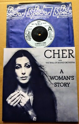 CHER - A WOMAN'S STORY 1976 7'' UK VINYL SINGLE 45 - KOSTENLOSE MASSGESCHNEIDERTE BILDHÜLLE
