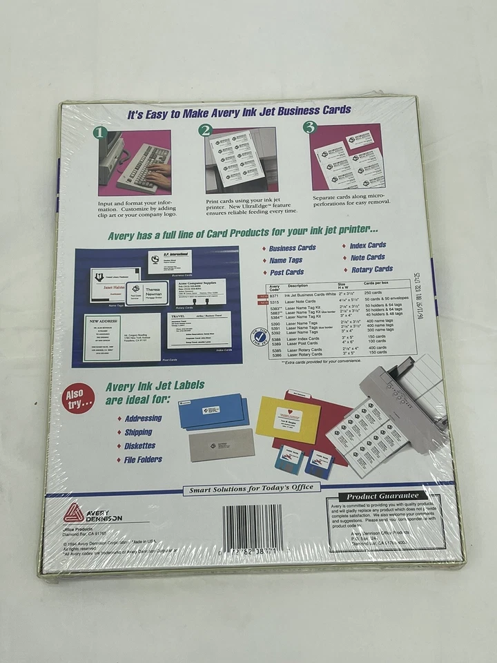 Avery Dennison 8371-250 Cards 2x3.5 White Inkjet- Kit - Upgrade FACTORY SEALED - Image 3 of 3