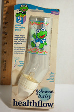Johnson s Baby Healthflow 2 Vintage Bottle Muppet Babies Kermit 1993 Angled