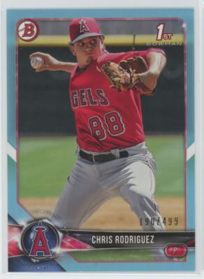 2018 Bowman Prospects Sky Blue Chris Rodriguez 190/499 Los Angeles Angels #BP108