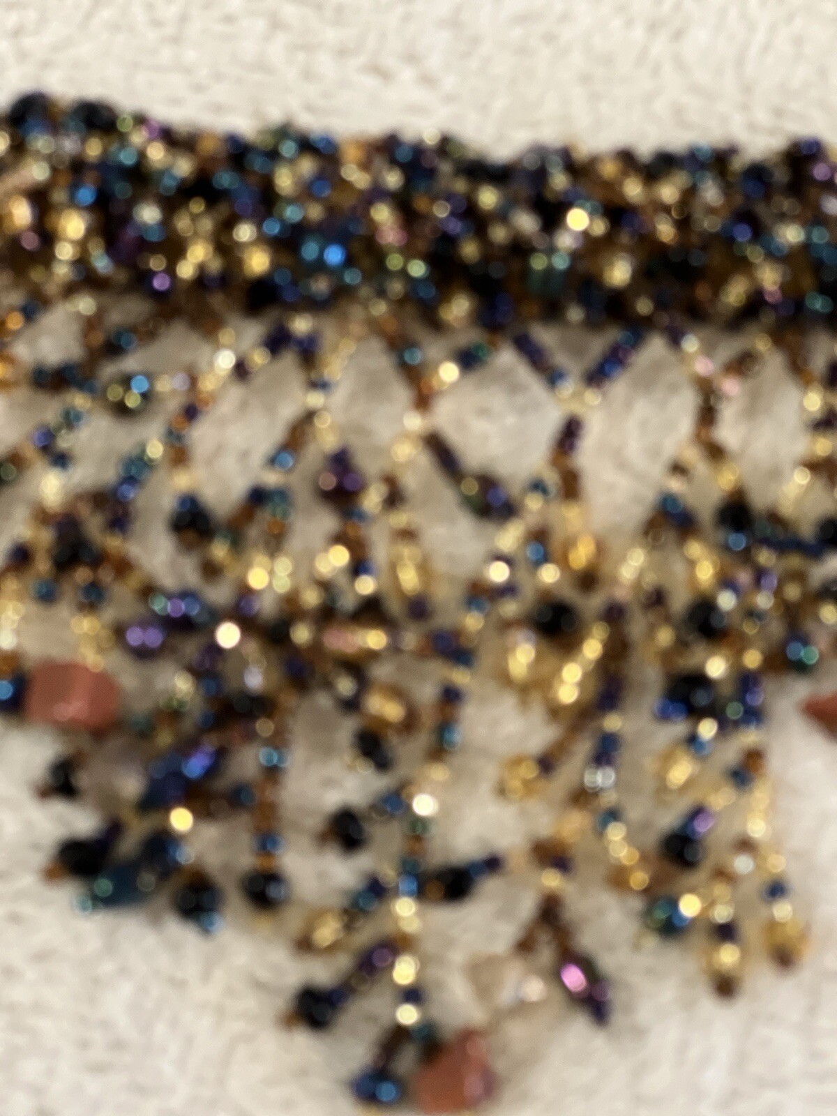 Designer Statement Necklace Multi Colored Seed Be… - image 5