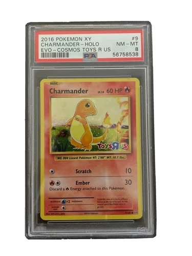 2016 XY Evolutions Charmander Toys R Us Cosmos 9/108 Pokemon Card PSA 8 NM-MT