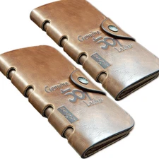 Slim Bifold Long Wallet Card Holder Money Purse Breast Pocket Checkbook for Men