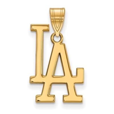 10k Gold Los Angeles Dodgers Letters L-A Large Pendant | eBay UK