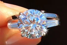 4 ct Extra Brilliant Double Band Top Russian Quality CZ Moissanite Simulant S 7