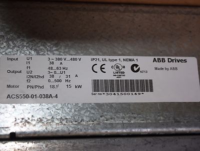 ABB ACS550-01-038A-4 – Frequenzumrichter, Gebraucht, Aus Indien