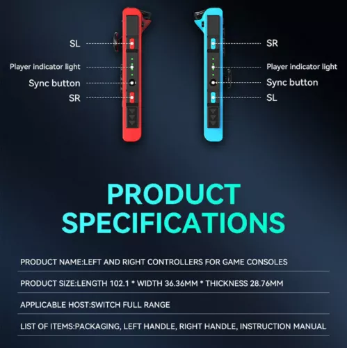 2er Set Joy Con Controller - Left & Right Wireless Gamepad Für Nintendo Switch - Bild 6 von 8