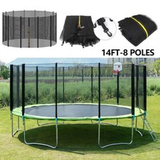 Trampoline Protective Safety Net Anti-fall Jump Pad For 14 Ft Frames 8 Poles