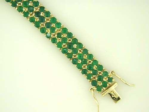 JDL 192 GREEN AGATE TENNIS BRACELET - Bild 1 von 1