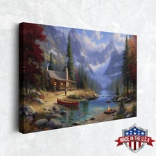 Creekside Cabin Dreams Wall Art, Canvas Print for Home Decor, Wall Decor Poster