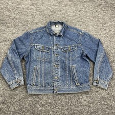 VINTAGE Lee Riders Denim Jacket Men Large Blue Jean Trucker Biker Rancher