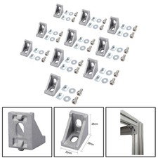 10PCS Cast Aluminium V-Slot Extrusion Right Angle Bracket 2020 L Shape Corner