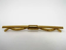 Vintage Collar Bar Tie Clip Straight Flat Gold Tone