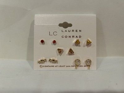 LC Lauren Conrad 5 Halloween Candy Corn, Candy, Lollipop, +2 Stud Earrings NEW